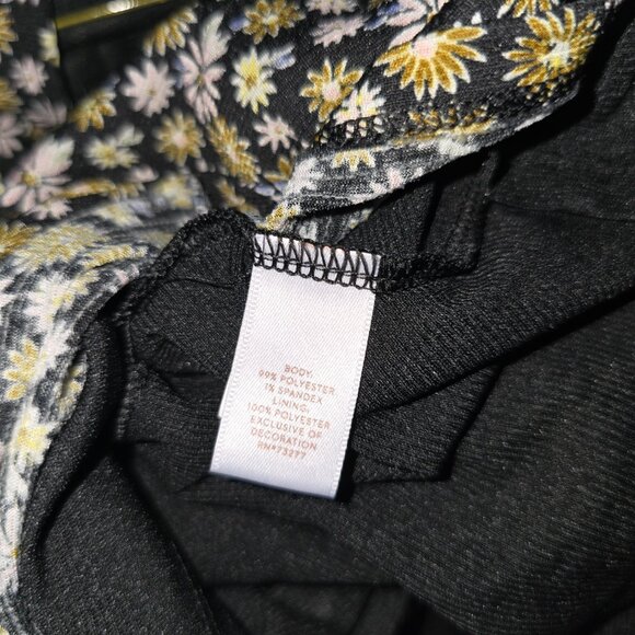 LC Lauren Conrad Black Floral Cold Shoulder Dress - Picture 6 of 6